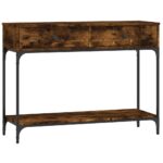 vidaXL Konzolový stolík dymový dub 100x34,5x75 cm kompozitné drevo – Obrázok 2