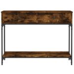 vidaXL Konzolový stolík dymový dub 100x34,5x75 cm kompozitné drevo – Obrázok 6