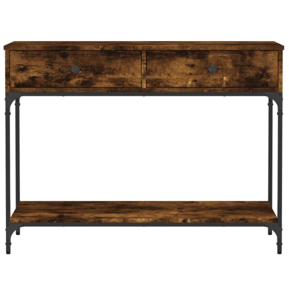 VXL8720845915780_g_en_hd_4.jpg vidaXL Konzolový stolík dymový dub 100x34,5x75 cm kompozitné drevo – Obrázok 6
