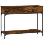 vidaXL Konzolový stolík dymový dub 100x34,5x75 cm kompozitné drevo – Obrázok 7
