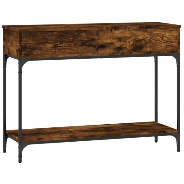 VXL8720845915780_g_en_hd_5.jpg vidaXL Konzolový stolík dymový dub 100x34,5x75 cm kompozitné drevo – Obrázok 7