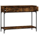 vidaXL Konzolový stolík dymový dub 100x34,5x75 cm kompozitné drevo – Obrázok 8