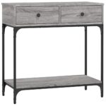 vidaXL Konzolový stolík sivý sonoma 75 x 34,5 x 75 cm kompozitné drevo – Obrázok 2