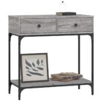 vidaXL Konzolový stolík sivý sonoma 75 x 34,5 x 75 cm kompozitné drevo – Obrázok 3