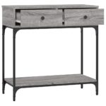 vidaXL Konzolový stolík sivý sonoma 75 x 34,5 x 75 cm kompozitné drevo – Obrázok 8