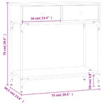 vidaXL Konzolový stolík sivý sonoma 75 x 34,5 x 75 cm kompozitné drevo – Obrázok 11