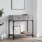 vidaXL Konzolový stolík sivý sonoma 75 x 34,5 x 75 cm kompozitné drevo