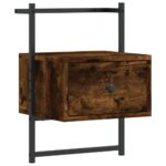 vidaXL Nočné skrinky nástenné 2 ks dymový dub 35x30x51cm kompoz. drevo – Obrázok 5
