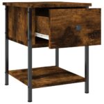 vidaXL Nočný stolík dymový dub 34x35,5x45 cm spracované drevo – Obrázok 5