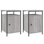 vidaXL Nočné stolíky 2 ks sivé sonoma 40x42x60 cm kompozitné drevo – Obrázok 2