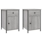 vidaXL Nočné stolíky 2 ks sivé sonoma 40x42x60 cm kompozitné drevo – Obrázok 2