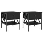 vidaXL Nočné stolíky 2 ks čierne 40x42x45 cm kompozitné drevo – Obrázok 2
