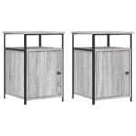 vidaXL Nočné stolíky 2 ks sivé sonoma 40x42x60 cm kompozitné drevo – Obrázok 2