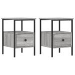 vidaXL Nočné stolíky 2 ks sivý dub sonoma 34x36x50 cm kompozitné drevo – Obrázok 2