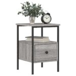 vidaXL Nočné stolíky 2 ks sivý dub sonoma 34x36x50 cm kompozitné drevo – Obrázok 4