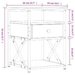 vidaXL Nočné stolíky 2 ks hnedý dub 40x42x55 cm kompozitné drevo – Obrázok 12