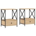 vidaXL Nočné stolíky 2 ks, dub sonoma 50x41x65 cm, kompozitné drevo – Obrázok 2