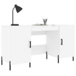 vidaXL Stôl biely 140x50x75 cm kompozitné drevo – Obrázok 3