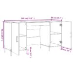 vidaXL Stôl biely 140x50x75 cm kompozitné drevo – Obrázok 12