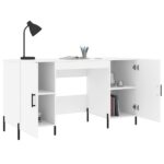 vidaXL Stôl biely 140x50x75 cm kompozitné drevo – Obrázok 4