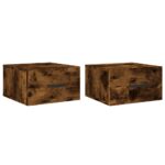vidaXL Nástenné nočné stolíky 2 ks dymový dub 35x35x20 cm – Obrázok 2