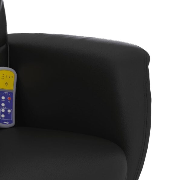vidaXL Sklápacie masážne kreslo s podnožkou čierne umelá koža – Obrázok 8