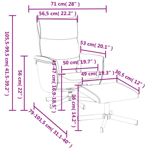 vidaXL Sklápacie masážne kreslo s podnožkou čierne umelá koža – Obrázok 11