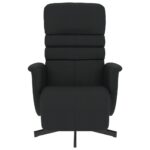 vidaXL Sklápacie kreslo s podnožkou čierne umelá koža – Obrázok 3