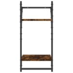 vidaXL 2-poschod. nástenné police s tyčami 2 ks dymový dub 30x25x65 cm – Obrázok 5