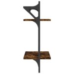 vidaXL 2-poschod. nástenné police s tyčami 2 ks dymový dub 30x25x65 cm – Obrázok 6
