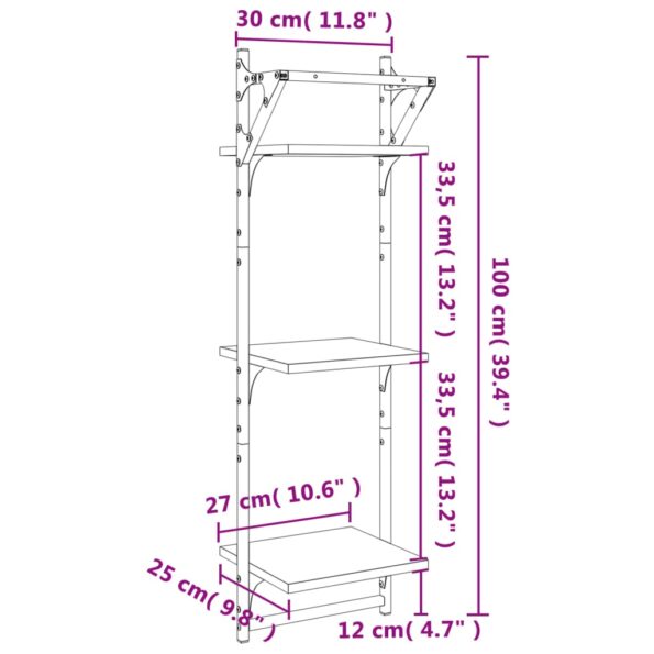 VXL8721012045927_g_en_hd_7.jpg vidaXL 3-poschodové nástenné police s tyčami 2 ks čierne 30x25x100 cm – Obrázok 9