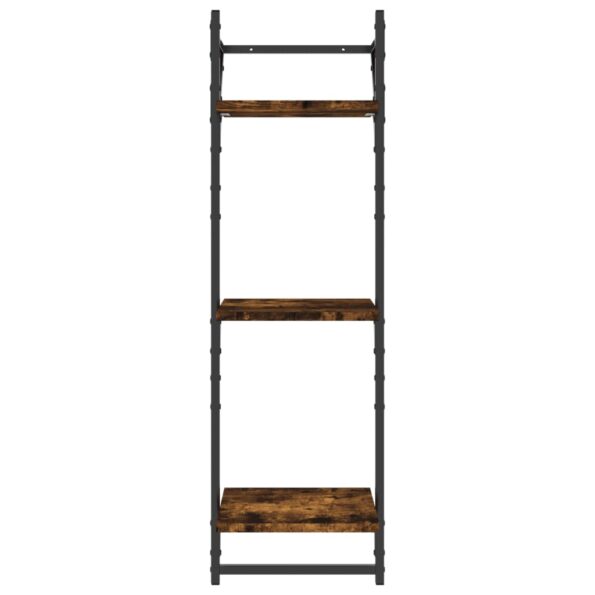 vidaXL 3-posch. nástenné police s tyčami 2 ks dymový dub 30x25x100 cm – Obrázok 5