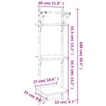 vidaXL 3-posch. nástenné police s tyčami 2 ks dymový dub 30x25x100 cm – Obrázok 9