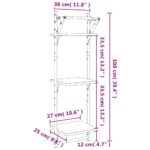 vidaXL 3-poschod. nástenné police s tyčami 2 ks hnedý dub 30x25x100 cm – Obrázok 9