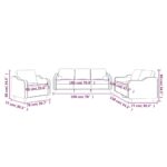 vidaXL 3-dielna sedacia súprava s vankúšmi tmavosivá látka – Obrázok 10