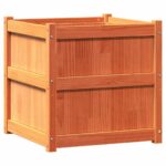 vidaXL Záhradný kvetináč voskový hnedý 60x60x60 cm masívna borovica – Obrázok 7