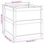 vidaXL Záhradný kvetináč voskový hnedý 60x60x60 cm masívna borovica – Obrázok 11
