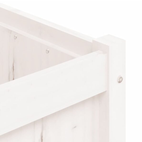 vidaXL Záhradný kvetináč biely 150x50x50 cm borovicový masív – Obrázok 9