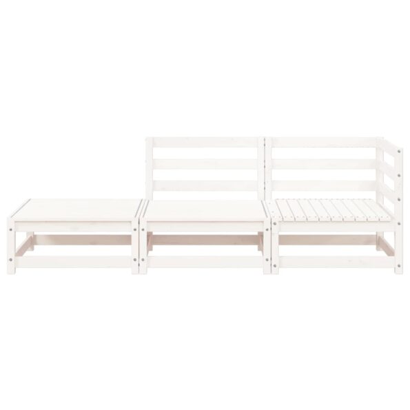vidaXL Záhradná pohovka s podnožkou 2-miestna biela masívna borovica – Obrázok 4
