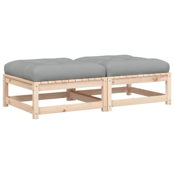 vidaXL Záhradné podnožky s podložkami 2 ks, borovicový masív – Obrázok 2