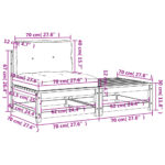 vidaXL Záhradná pohovka bez podrúčok s vankúšmi a podnožkou – Obrázok 11