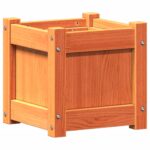 vidaXL Záhradný kvetináč voskový hnedý 31x31x31 cm masívna borovica – Obrázok 2