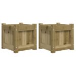 vidaXL Záhradné kvetináče 2 ks impregnovaná borovica – Obrázok 2