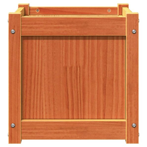 vidaXL Záhradný kvetináč voskový hnedý 40x40x40 cm masívna borovica – Obrázok 6