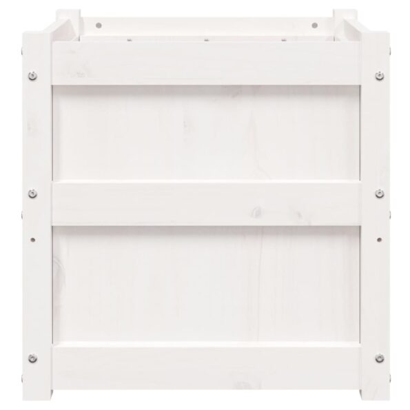 vidaXL Záhradný kvetináč biely 50x50x50 cm masívna borovica – Obrázok 5