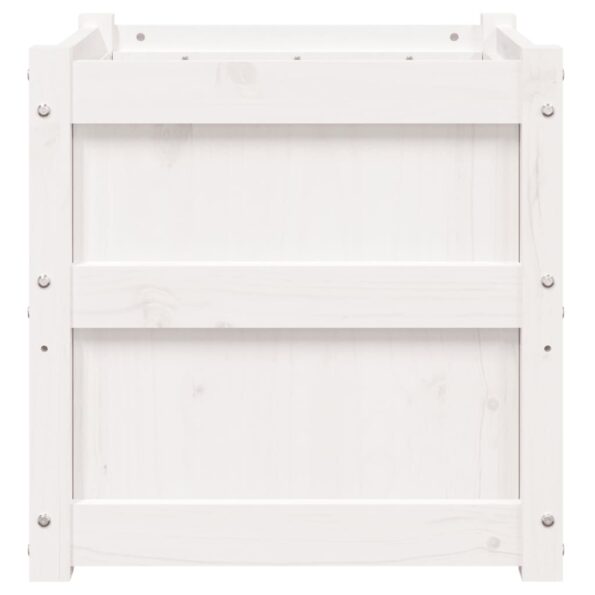 vidaXL Záhradný kvetináč biely 50x50x50 cm masívna borovica – Obrázok 6