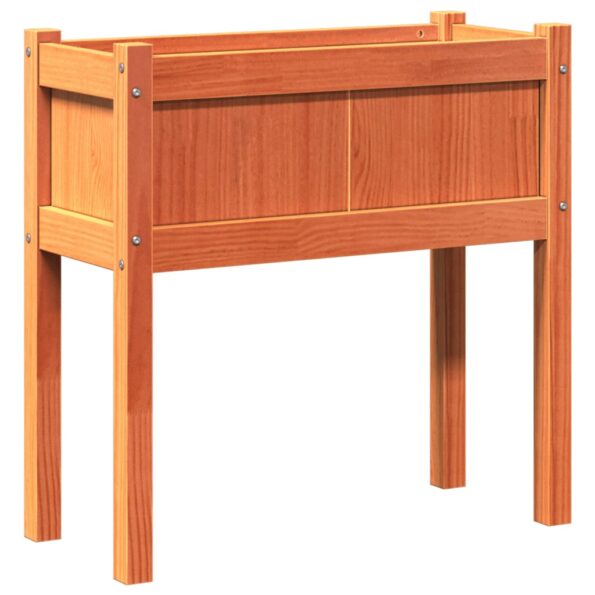vidaXL Záhr. kvetináč s nohami voskový hnedý 70x31x70 cm mas. borovica – Obrázok 2