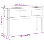 vidaXL Záhradný kvetináč s nohami biely 110x31x70 cm masívna borovica – Obrázok 11