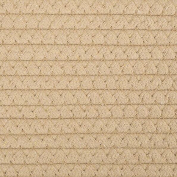 vidaXL Kôš na bielizeň béžovo-biely Ø60x36 cm bavlna – Obrázok 7