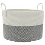 vidaXL Úložný kôš sivobiely Ø51x33 cm bavlna – Obrázok 2